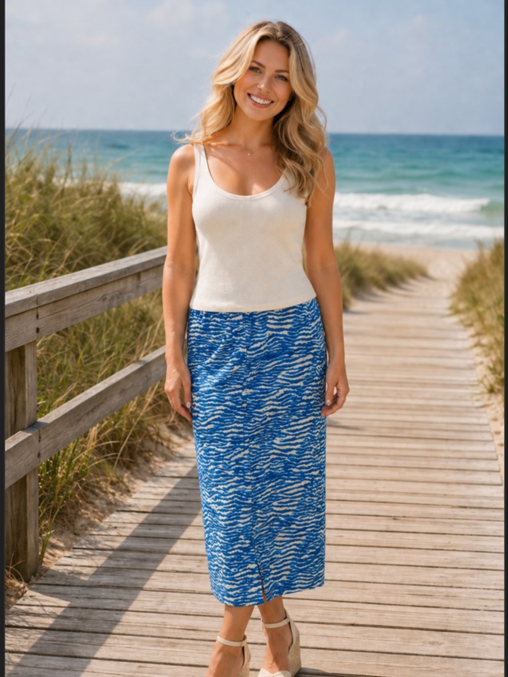New Whistles Seafoam‎ Button-Front Midi Skirt Animal Print British Spring Summer
